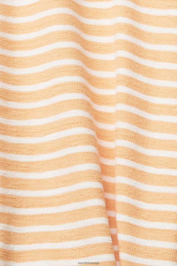 majice s kratkimi rokavi sl Esprit ženske črtasta majica breskev 6X446372
