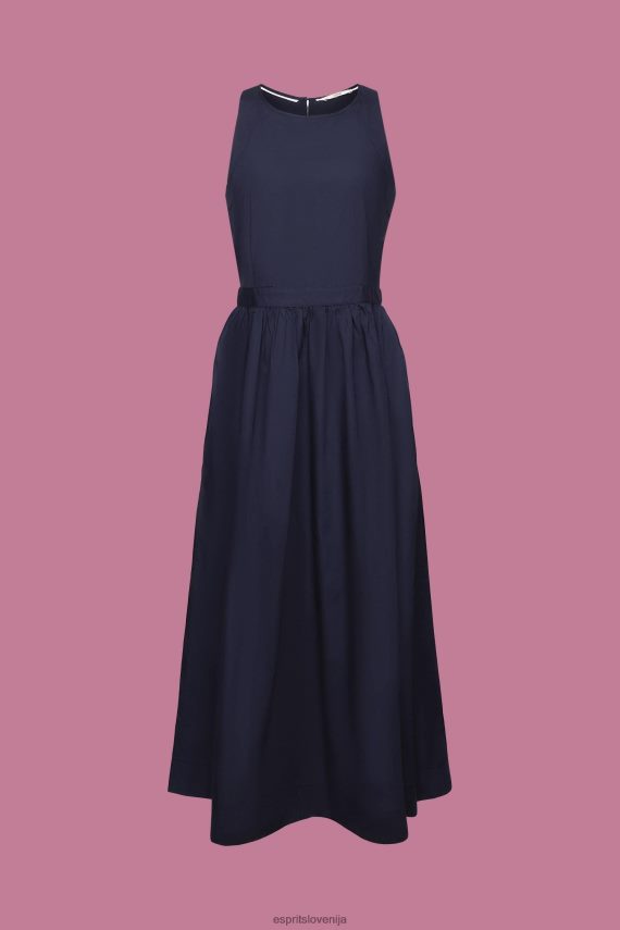 obleke sl Esprit ženske bombažna midi obleka mornarica 6X446185