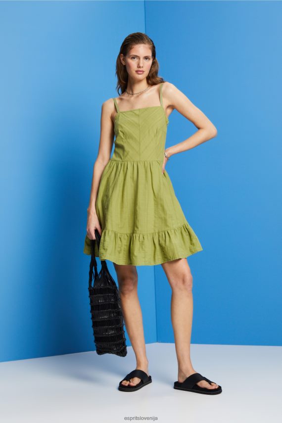 obleke sl Esprit ženske bombažna mini obleka bela 6X44642