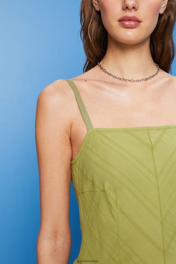 obleke sl Esprit ženske bombažna mini obleka bela 6X44642