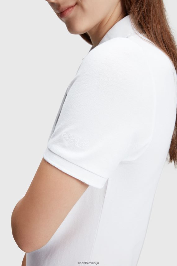 obleke sl Esprit ženske klasična polo obleka dolphin tennis club bela 6X446505
