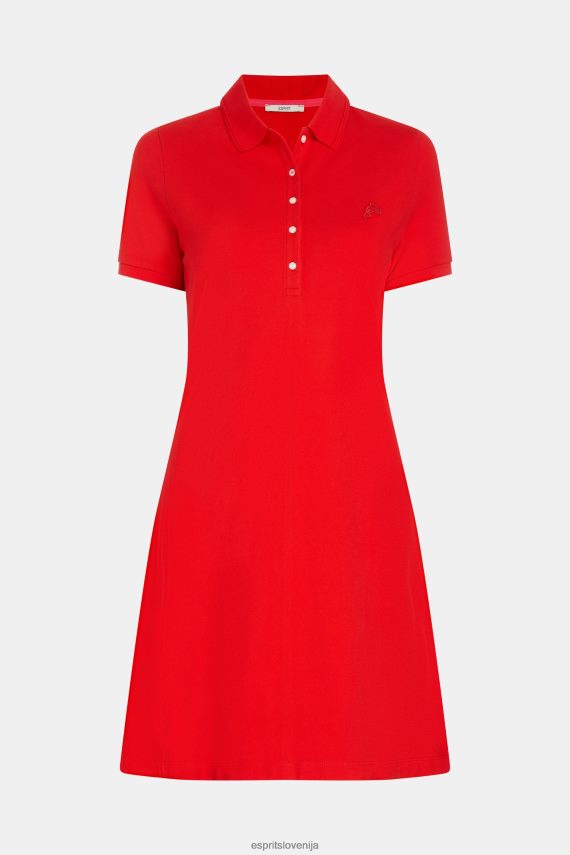 obleke sl Esprit ženske klasična polo obleka dolphin tennis club rdeča 6X446507