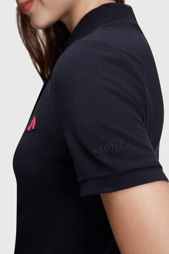 obleke sl Esprit ženske klasična polo obleka dolphin tennis club Črna 6X446504