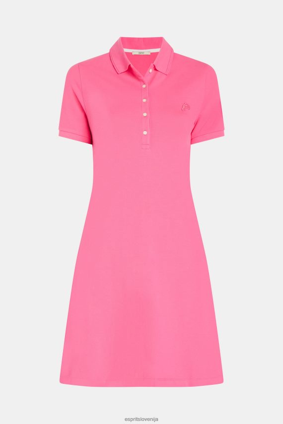 obleke sl Esprit ženske klasična polo obleka dolphin tennis club roza 6X446508