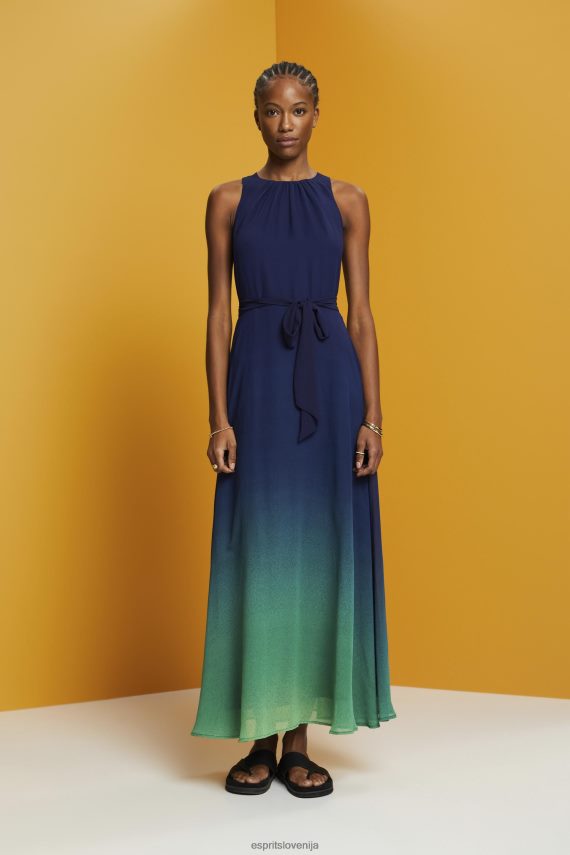 obleke sl Esprit ženske maksi obleka brez rokavov s cvetličnim vzorcem po celem delu mornarica 6X446258