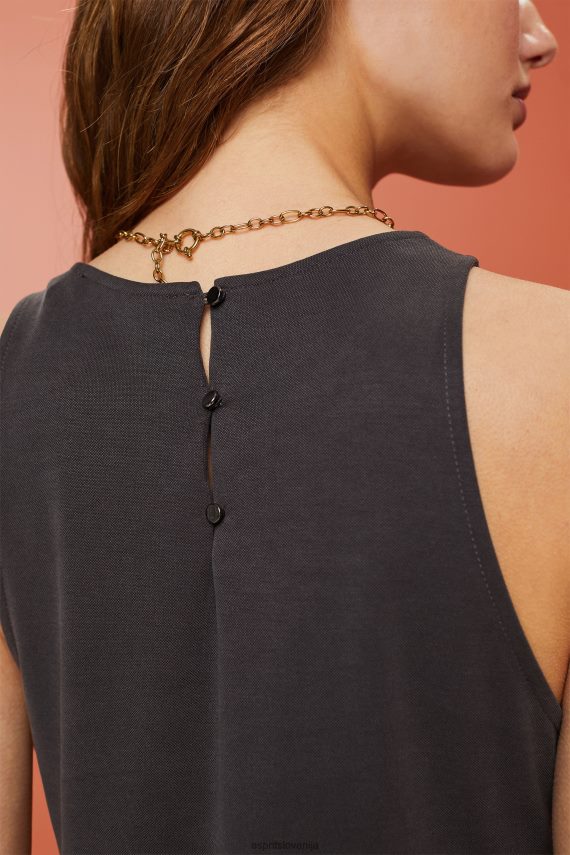 obleke sl Esprit ženske midi obleka iz modalne mešanice antracit 6X44652