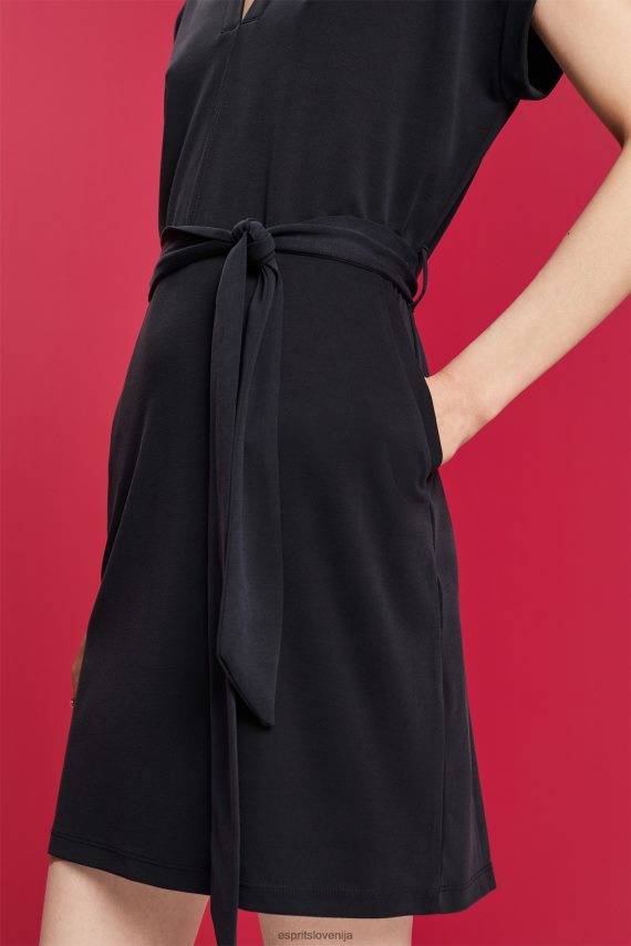 obleke sl Esprit ženske midi obleka z v izrezom antracit 6X44673