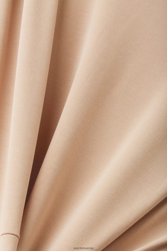 obleke sl Esprit ženske midi obleka z v izrezom taupe 6X44674