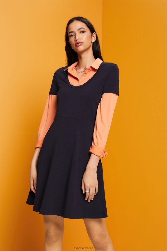 obleke sl Esprit ženske mini obleka iz džersija mornarica 6X44661