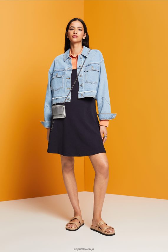 obleke sl Esprit ženske mini obleka iz džersija mornarica 6X44661