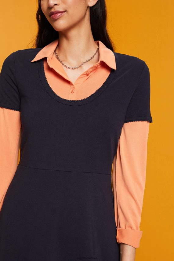 obleke sl Esprit ženske mini obleka iz džersija mornarica 6X44661