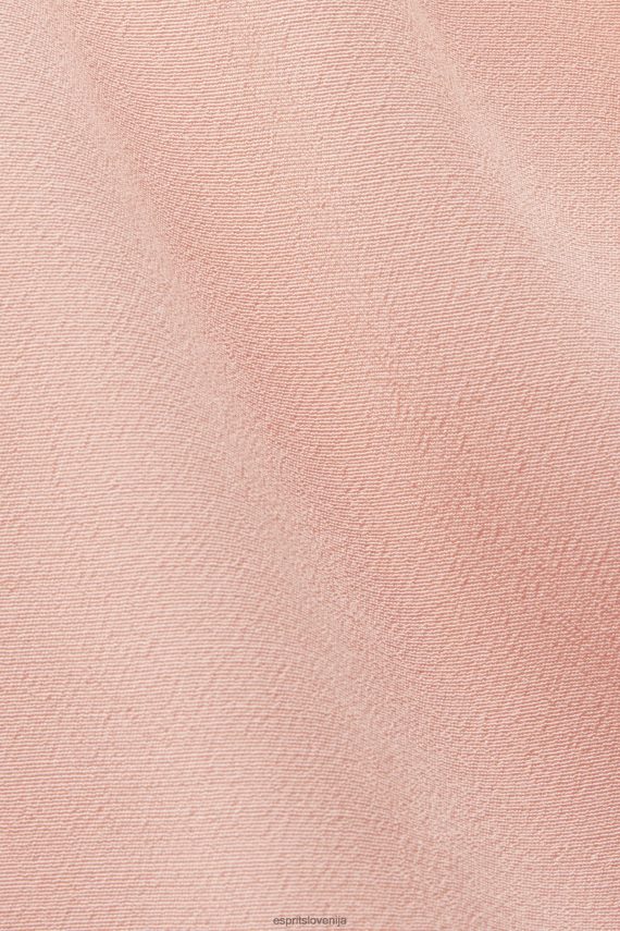 obleke sl Esprit ženske mini obleka z zavihanim pasom roza 6X446229