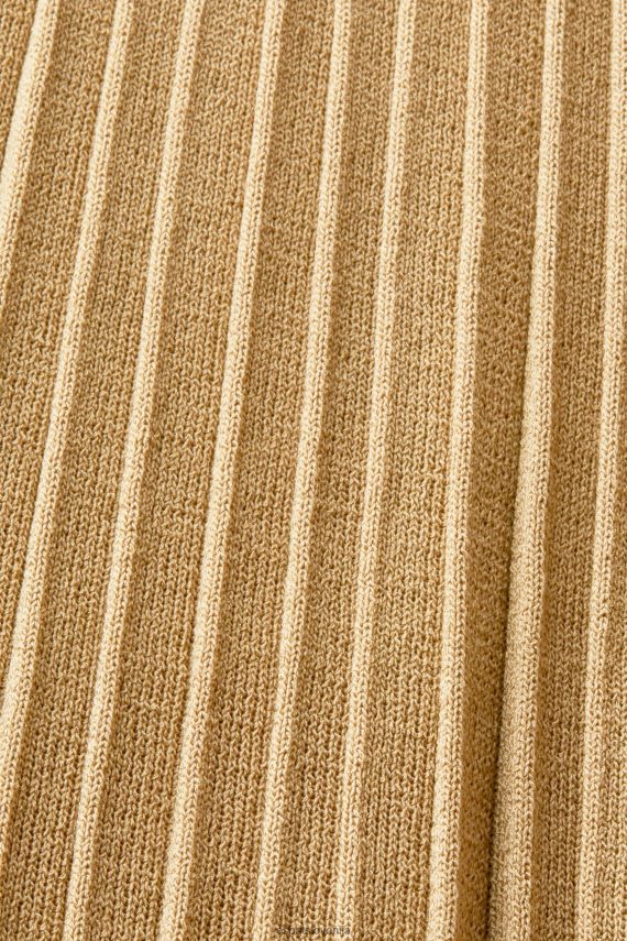 obleke sl Esprit ženske mockneck nagubana midi obleka s kratkimi rokavi kaki bež 6X446119