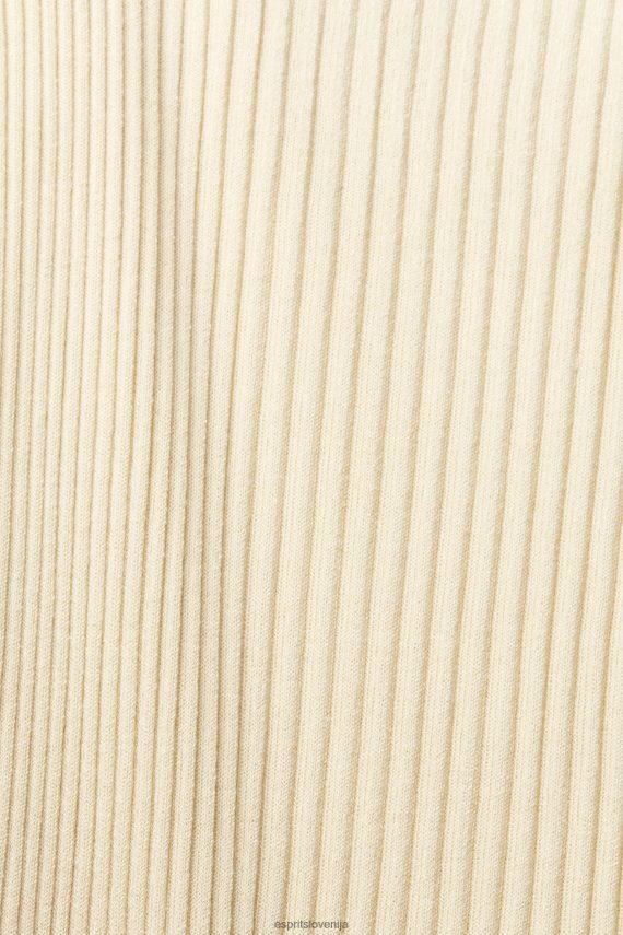 obleke sl Esprit ženske nagubana obleka z naramnicami pesek 6X446492