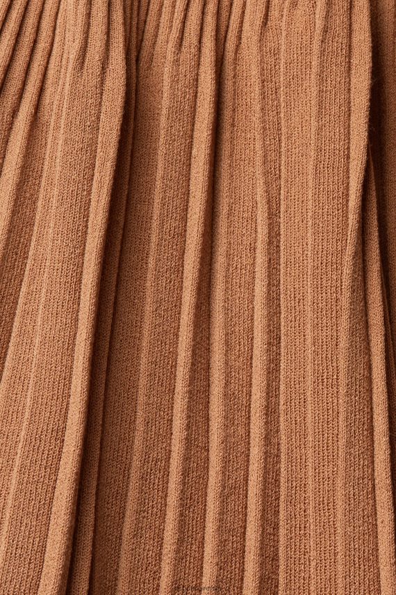 obleke sl Esprit ženske nagubana obleka z naramnicami rjav 6X446491