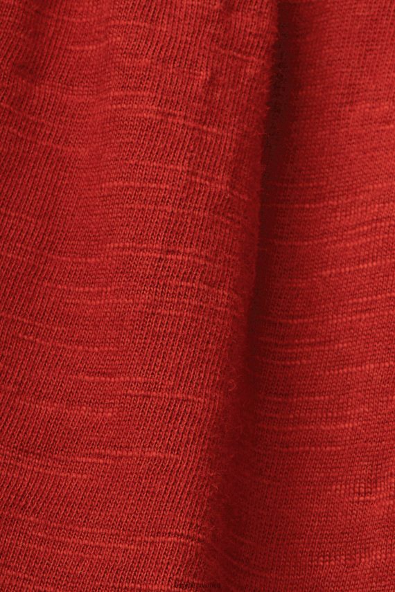 obleke sl Esprit ženske obleka iz džersija z izvezenimi čipkastimi rokavi terakota 6X44660