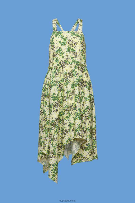 obleke sl Esprit ženske potiskana midi obleka rumena 6X446237