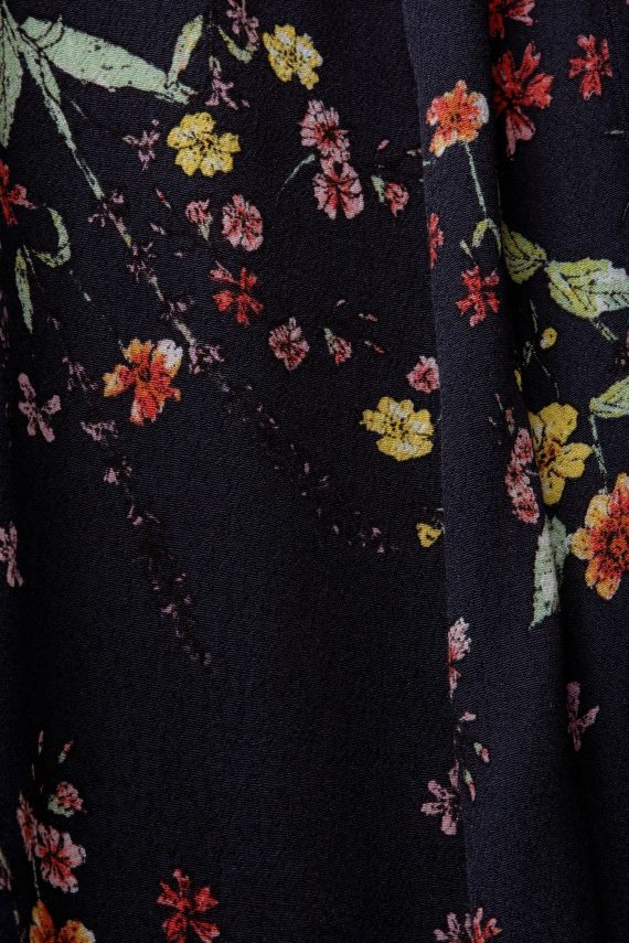 obleke sl Esprit ženske potiskana midi obleka s pasom za zavezovanje temno modra 6X446189