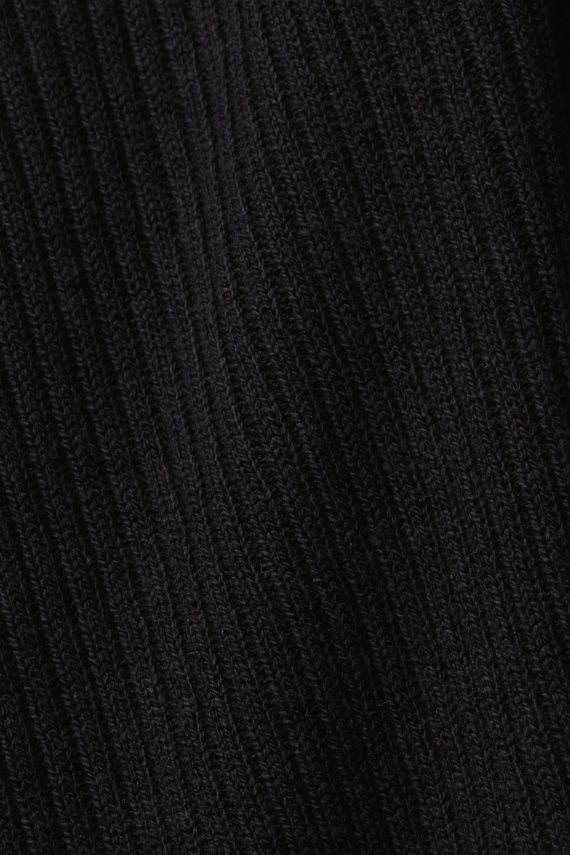 obleke sl Esprit ženske rebrasto pletena obleka, mešanica lanu Črna 6X446113