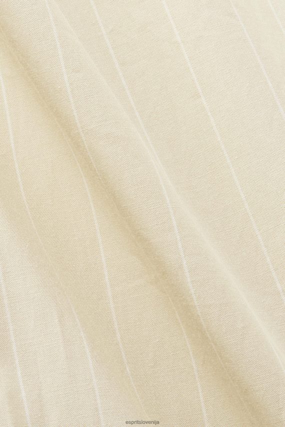 obleke sl Esprit ženske črtasta srajčna obleka, 100% bombaž bež 6X446278