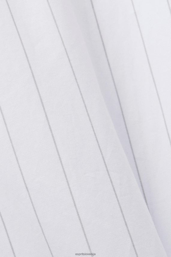 obleke sl Esprit ženske črtasta srajčna obleka, 100% bombaž bela 6X446277