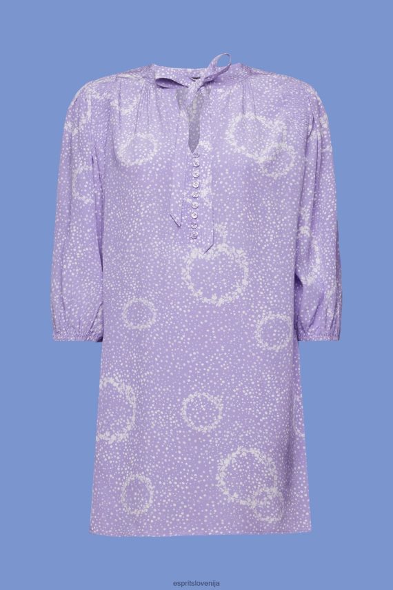 obleke sl Esprit ženske vzorčasta mini obleka z metuljčkom bela 6X446230