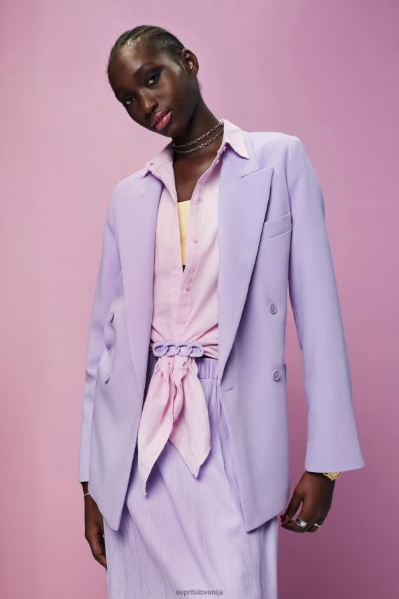 plašči sl Esprit ženske blazer z dvojnim zapenjanjem sivka 6X446256