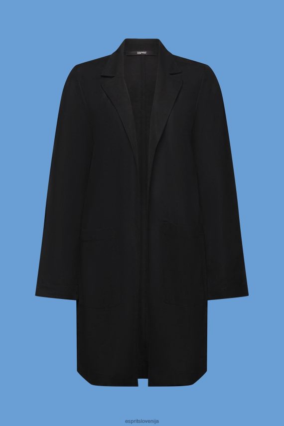 plašči sl Esprit ženske dolg džersi blazer, lenzing ecovero Črna 6X446240