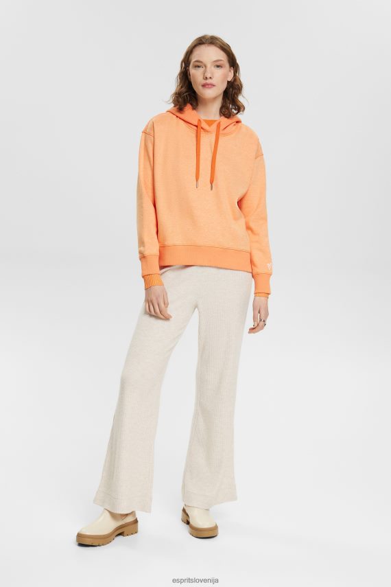 puloverji in puloverji s kapuco sl Esprit ženske hoodie s srčkom zlato oranžna 6X446353