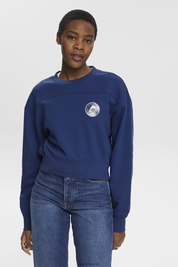 puloverji in puloverji s kapuco sl Esprit ženske odrezana jopica črnilo 6X446155