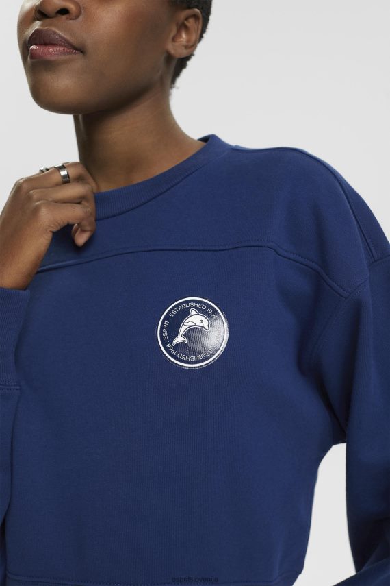 puloverji in puloverji s kapuco sl Esprit ženske odrezana jopica črnilo 6X446155