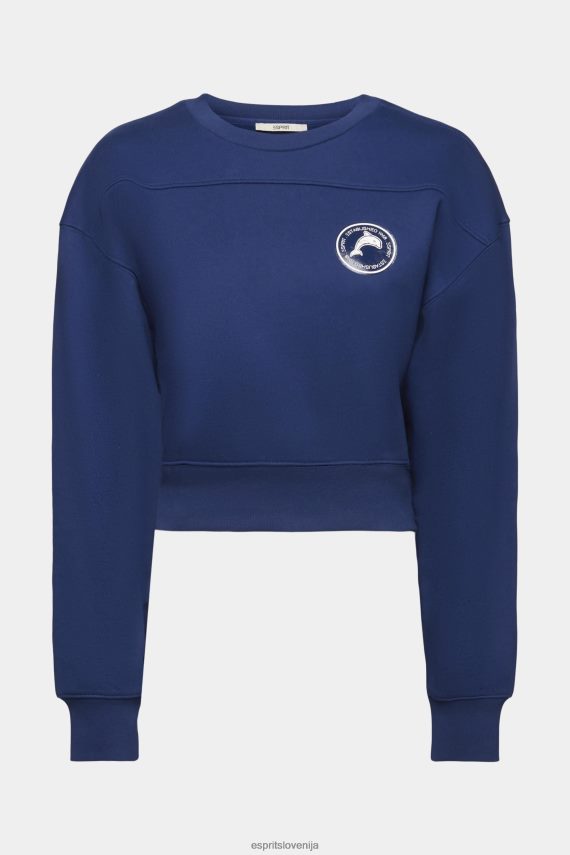 puloverji in puloverji s kapuco sl Esprit ženske odrezana jopica črnilo 6X446155