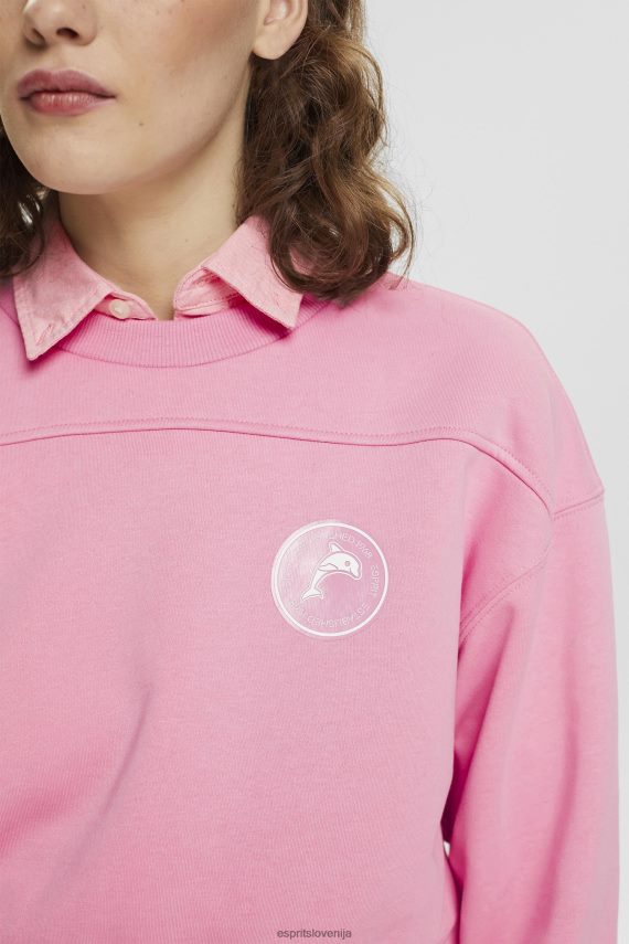 puloverji in puloverji s kapuco sl Esprit ženske odrezana jopica roza 6X446157