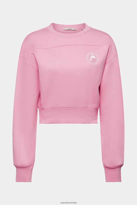 puloverji in puloverji s kapuco sl Esprit ženske odrezana jopica roza 6X446157