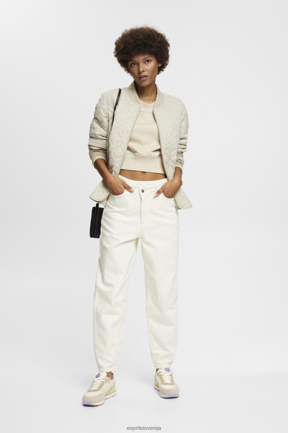 puloverji in puloverji s kapuco sl Esprit ženske odrezana jopica svetlo taupe 6X446154