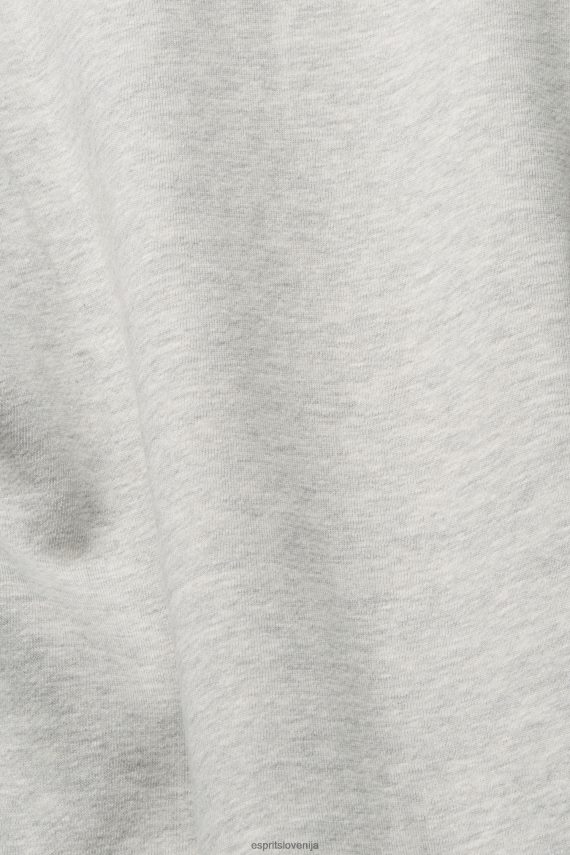puloverji in puloverji s kapuco sl Esprit ženske priložnostni pulover s sloganom svetlo siva 6X446540