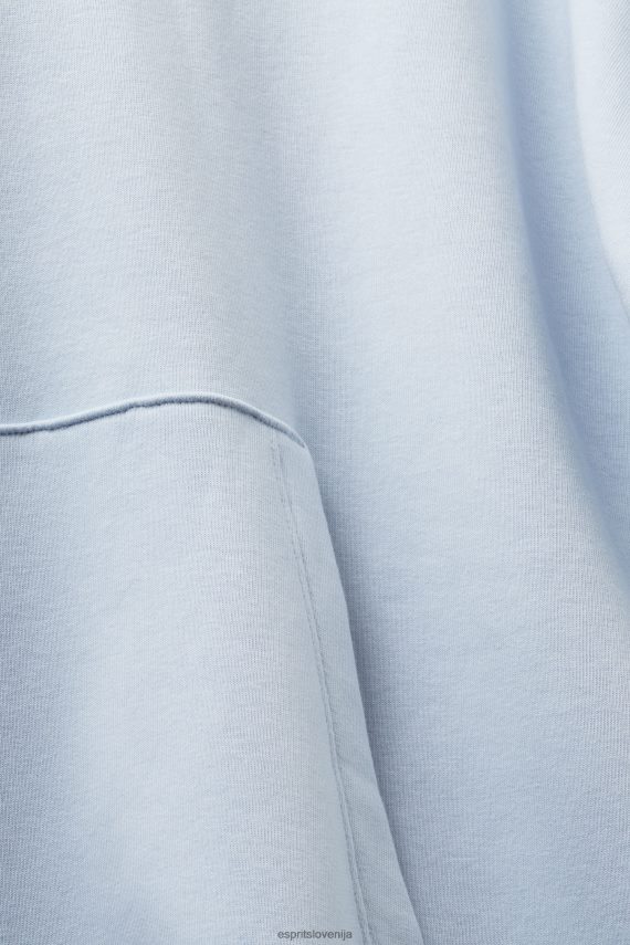 puloverji in puloverji s kapuco sl Esprit ženske pulover s kapuco s kenguru žepom pastelno modra 6X446351