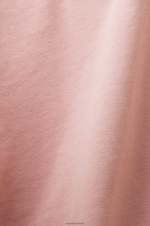 puloverji in puloverji s kapuco sl Esprit ženske pulover s kapuco z vezenim logotipom, organski bombaž stara roza 6X4469