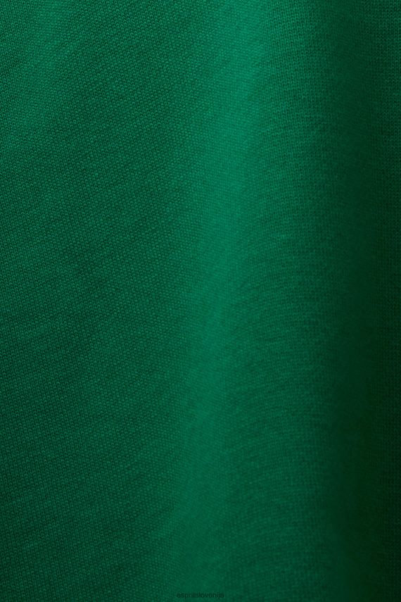 puloverji in puloverji s kapuco sl Esprit ženske pulover s kapuco z vezenim logotipom, organski bombaž temno zelena 6X44610