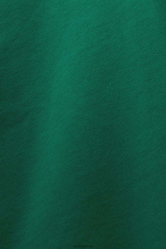 puloverji in puloverji s kapuco sl Esprit ženske pulover s kapuco z vezenim logotipom, organski bombaž temno zelena 6X4468