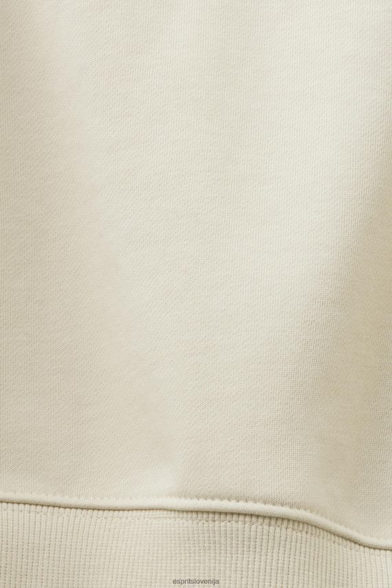 puloverji in puloverji s kapuco sl Esprit ženske pulover s pol zadrgo svetlo taupe 6X446160