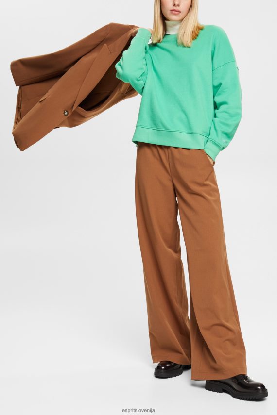 puloverji in puloverji s kapuco sl Esprit ženske pulover sproščenega kroja zelena 6X446524