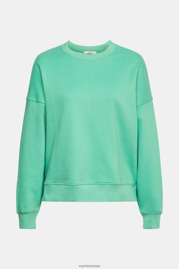 puloverji in puloverji s kapuco sl Esprit ženske pulover sproščenega kroja zelena 6X446524
