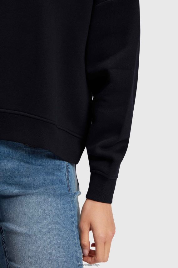 puloverji in puloverji s kapuco sl Esprit ženske pulover z logotipom Črna 6X446463