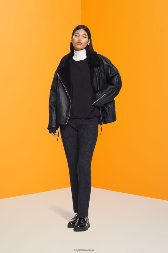 puloverji in puloverji s kapuco sl Esprit ženske pulover z vrvico na robu Črna 6X446401