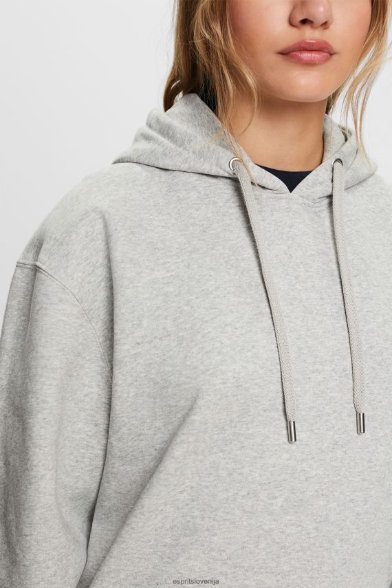 puloverji in puloverji s kapuco sl Esprit ženske recikliran: prevelik pulover s kapuco svetlo siva 6X44630