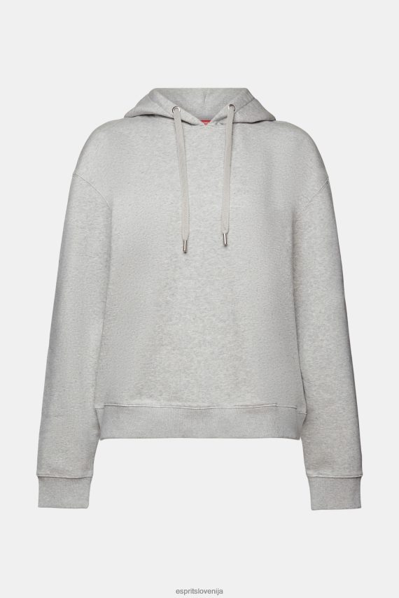 puloverji in puloverji s kapuco sl Esprit ženske recikliran: prevelik pulover s kapuco svetlo siva 6X44630