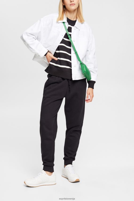 puloverji in puloverji s kapuco sl Esprit ženske črtasto jopico Črna 6X446521