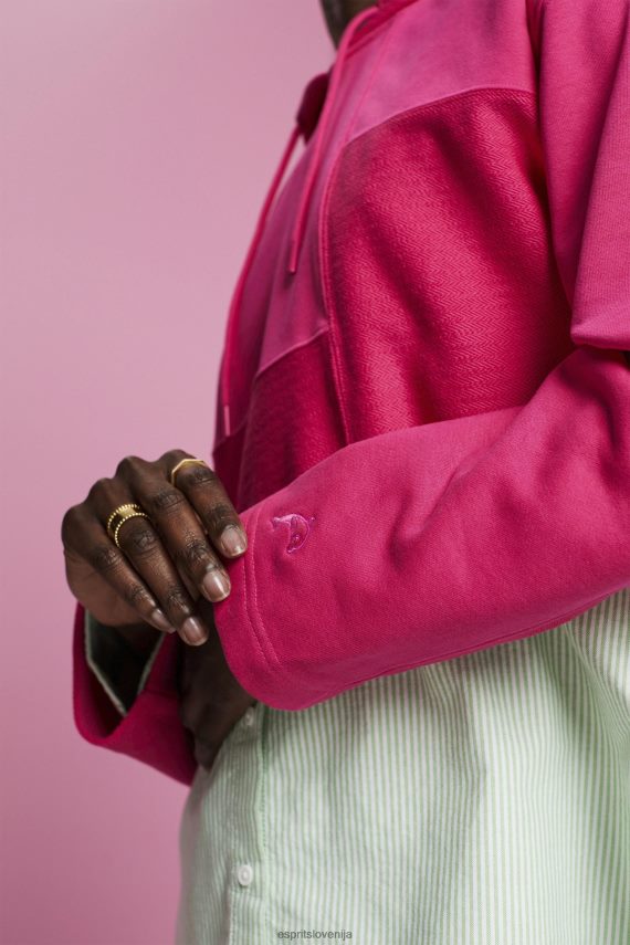 puloverji in puloverji s kapuco sl Esprit ženske skrajšan pulover s kapuco roza fuksija 6X446290