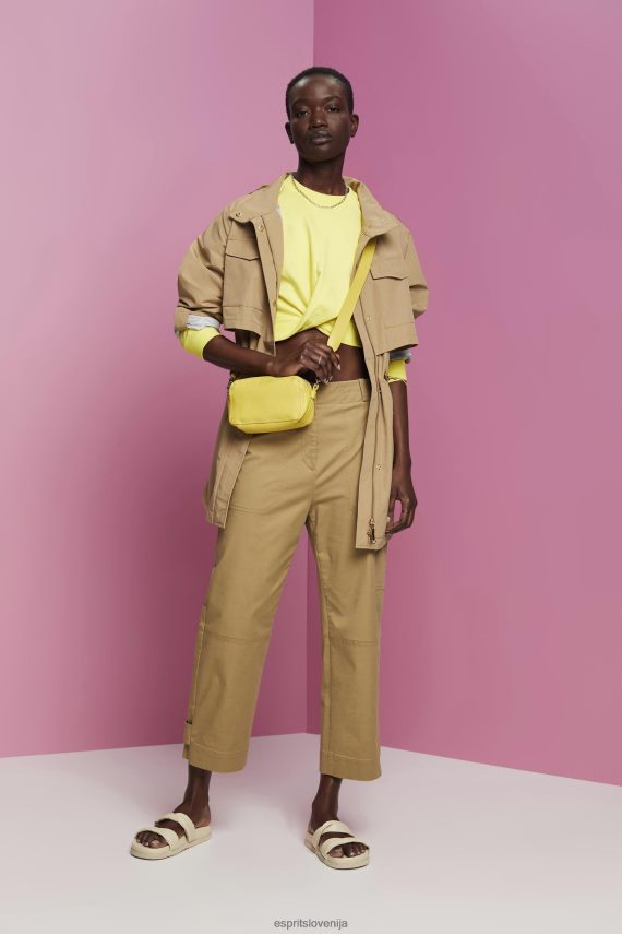 puloverji in puloverji s kapuco sl Esprit ženske skrajšan pulover z vozli rumena 6X446219